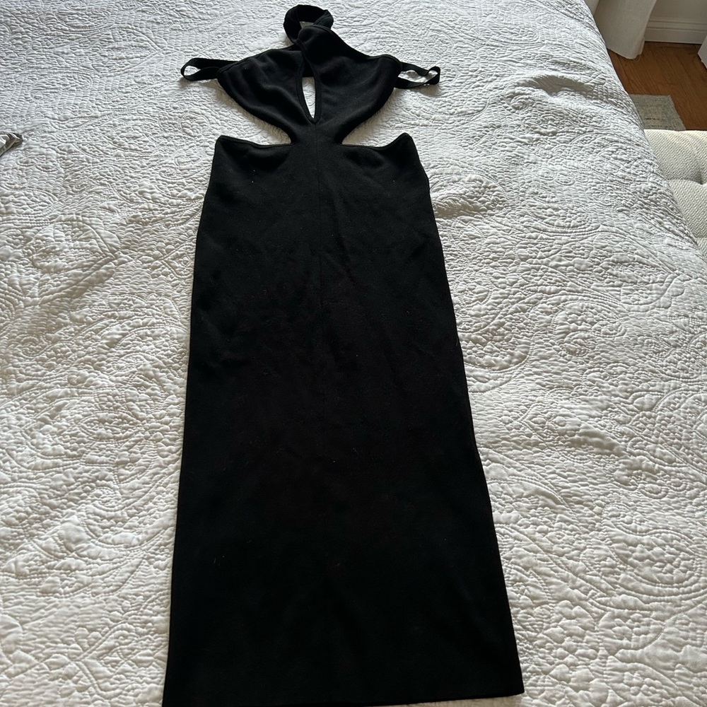Michael Costello Black Backless Maxi Dress